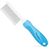 Dog & Cat Combs For Grooming Long Haired Cats & Dogs - Top Pet Detangler Brush For Long & Curly Hair - Comb Removes & Prevents Matted Fur - Perfect For Goldendoodle, Poodle Mixes, and Cat Undercoat