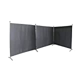 3 Panel Private Cubicle Room Divider – Folding Partition Privacy Screen for School, Church, Office, Classroom, Dorm Room, Studio, Conference - Each Side Panel Size 72" W X 71" - All 3 Together 216'' L