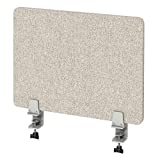 VaRoom Acoustic Desktop Privacy Divider and Sneeze Guard, 23”W x 18”H Sound Absorbing Clamp-on Cubicle Desk Divider Partition Panel in Tan Tackable Fabric