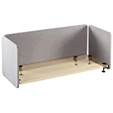 VIVO Gray Clamp-on Privacy Panels 60 x 24 inch (x1), 24 x 24 inch (x2), Sound Absorbing Cubicle Desk Dividers, 3 Acoustic Partitions, PP-3-V108G