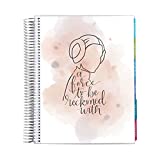 8.5" x 11" Spiral Bound Teacher Lesson Planner ( Jan 2022 - Dec 2022 ) - Star Wars Watercolor Leia w/ Mid Century Circles. Lined and Graph Pages, Checklists & Communication Logs by Erin Condren.