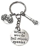 Microphone Keychian, Music Keychain, Musical Note Keychain, Musical Instrument Keychain, Microphone Key Ring, Music Key Ring, Music Microphone Voice Charm Keychain