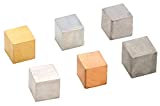 Density Cubes Set - Includes 6 Metals - Brass, Lead, Iron, Copper, Aluminum, Zinc - 0.4" (10mm) Sides - for use with Density, Specific Gravity Activities - Eisco Labs