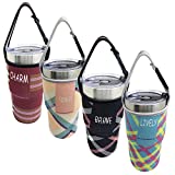 4 PACK Tumbler Carrier Holder Pouch,For All 30oz Stainless Steel Travel Insulated Coffee Mugs,Sonku Neoprene Sleeve with carrying handle,Sweat Free,Portable,Protective,Washable -4 Colors
