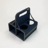 meori Reusable 4-Cup Carrier with Handle, Folds flat, Carry Coffee, Wine, Cocktails, Portable Drink Caddy