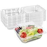 50Pack Clear Plastic Square Hinged Food Containers, Disposable Food Containers with Lids Take Out Clamshell Dessert Boxes for Cake Piece Sandwich Salad Pasta (5.1in x 5.3in x 2.5in)