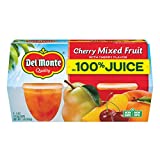 Del Monte Cherry Flavored Mixed Fruit Cup Snacks in 100% Juice, 4 Oz, Pack of 24