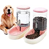 Meipire Pets Auto Feeder 3.8L ,Food Feeder and Water Dispenser Set for Small & Big Dogs Cats and Pets Animals (Pink)