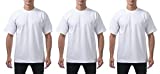Pro Club Men's 3-Pack Heavyweight Cotton Short Sleeve Crew Neck T-Shirt, White, Medium