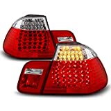 ACANII - For 2002-2005 BMW E46 320i 325i 330i 4-Door Sedan Red Clear LED Tail Lights Brake Lamps Driver & Passsenger