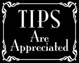 AV Tips are Appreciated Sticker, Business Decal, Support Local Business Vinyls, Tip Your Waiter, Waitresses Store Stickers for Cars, Laptop, Back Windows, and RVs (Black, 3 x 4 inch)