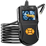 Industrial Endoscope, YINAMA Digital Inspection Camera, Single High-Definition 2.4-inch IPS Screen, with 8 LED Lights Borescope, IP67 Waterproof Coil Tube (16.4FT)