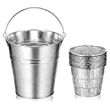 Unidanho Drip Grease Bucket & 10-Pack Disposable Foil Liners for Traeger, Pit Boss, Z Grill, Camp Chef, Green Mountain etc. Wood Pellet Grills