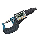 Beslands Digital Electronic Display Micrometer 0-1" / 0-25mm Gauge 0.00004" / 0.001mm Thickness Measuring Tools for Mechanics Inch/Metric Calipers, Machinist Micrometer, Protective Case with Battery