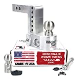 Weigh Safe WS6-2-KA, 6" Drop Hitch, 2" Receiver 12,500 LBS GTW - Adjustable Aluminum Trailer Hitch Ball Mount w/ Built-in Scale, 2 Stainless Steel Balls, Keyed Alike Key Lock and Receiver Pin