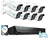 REOLINK 4K Security Camera System, RLK16-800B8 8pcs H.265 4K PoE Security Cameras Wired with Person Vehicle Detection, 8MP/4K 16CH NVR with 4TB HDD for 24-7 Recording