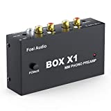 Fosi Audio Box X1 Phono Preamp for MM Turntable Mini Stereo Audio Hi-Fi Phonograph/Record Player Preamplifier with 3.5MM Headphone and RCA Output with DC 12V Power Supply