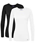 SIVVAN Scrubs for Women - Long Sleeve Comfort Underscrub Tee 2-Pack - S85002 - Black/White - S