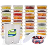 Freshware Food Storage Containers [50 Set] 8 oz Plastic Deli Containers with Lids, Slime, Soup, Meal Prep Containers | BPA Free | Stackable | Leakproof | Microwave/Dishwasher/Freezer Safe