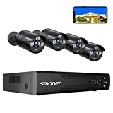 SMONET 5MP Security Camera System, 4x 2560TVL Wired Indoor Outdoor Bullet Cameras for Home, Weatherproof 8CH Complete Surveillance System with Night Vision Remote Access Playback Motion Alert