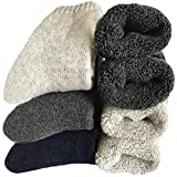 Mens Heavy Thick Wool Socks - Soft Warm Comfort Winter Crew Socks (Pack of 3/5),Multicolor,One Size 7-12