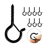 BEHENO 8 PCS Q-Hanger, Screw Hooks for Outdoor String Lights - Ceiling Hooks for Hanging Plants Wind Chimes, Safety Buckle Design, Windproof, 2.2 Inches