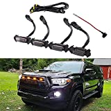GTINTHEBOX 4pcs Smoked Lens Grill Lights Amber LED Compatible with 2016 2017 2018 2019 Toyota Tacoma TRD PRO Grille