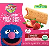 Earth's Best Organic Kids Snacks, Sesame Street Toddler Snacks, Organic Sunny Days Snack Bars for Toddlers 2 Years and Older, Strawberry with Other Natural Flavors, 7 Bars per Box (Pack of 6)