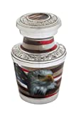 BOLD & DIVINE Beautiful Bald Eagle with Flag Small Keepsake Urn for Human Ashes - A Comforting Resting Place for Loved One Lost - with Velvet Bag & Funnel - 1 Quantity