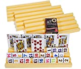 Plastic Trays / Racks for Dominoes OR Playing Card _ Dual Use _ Set of 4 _ Bonus 1 Deck of Ace 100% Plastic Playing Cards (Random backing color of Red or Blue)