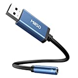 MillSO USB to 3.5mm Audio Jack Adapter, Sapphire Blue TRRS USB to AUX Audio Jack External Stereo Sound Card for Headphone, Speaker, PS4, PS5, PC, Laptop, Desktops - 1 Feet