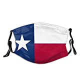 State Flag Texas Tx Adult Dust Reusable Face Mouth with Activated Carbon Filter for Gardening Woodworking Outdoor Washable