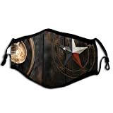 Print Western Texas Star Face Mask Washable with Nose Wire Adjustable Bandanas for Men Women Black