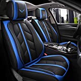 otoez Leather Car Seat Covers Full Set Faux Leatherette Automotive Seat Covers 5 Seats Universal Fit for Most Sedan SUV Truck Pick-up Waterproof Vehicle Cushion Cover Protector (Blue)