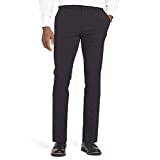 Van Heusen Men's Slim Fit Flex Flat Front Pant, Black, 32W x 30L