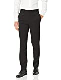 Kenneth Cole REACTION Men's Stretch Urban Heather Slim Fit Flat Front Dress Pant, Black, 36 x 32