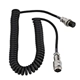 8Pin Mic Cable Male to Female Cord, Handy Coiled Extension Microphone Cable for Transceivers with 8 pin Circular Microphone Connectors and Radio Transceiver Equipment