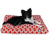Red Links Medium Rectangle Indoor Outdoor Pet Dog Bed With Removable Washable Cover By Majestic Pet Products