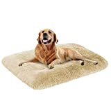 OXS Dog Bed Long Plush Pet Bed, Comfortable Faux Fur Washable Crate Mat for Jumbo Large Medium Dogs with Anti-Slip Backing