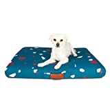 LAY LO Stuffable Designer Dog Bed Cover / Washable & Durable Bed Cover / DIY Eco-Friendly Dog Bed Cover / Replacement Dog Bed Cover / Cover ONLY (Teal Terrazzo, XL)