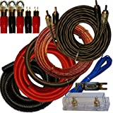 0 Gauge Amplfier Power Kit for Amp Install Wiring Complete 1/0 Ga Cables 4500W