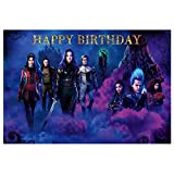 Descendants Backdrop for Photography, 5x3ft Descendants Birthday Party Supplies descendants 3 Vinyl Photo Background Girls for Birthday Party Decorations Supplies Backgrounds Banner Photo Studio Props