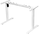 Electric Adjustable Standing Desk Frame - Stand up Desk Frame with Height Width Adjustable Electric Sit Stand Desk Base Single Motor Memory Preset Controller Home Office White (Frame Only)