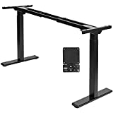 VIVO Electric Stand Up Desk Frame, DIY Workstation, Frame Only, Dual Motor Ergonomic Standing Height Adjustable Base with Memory Controller, Black, DESK-E-200B