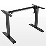 BEASHINY Height Adjustable Electric Standing Desk Frame，Home Office Stand Up Desk Workstation，Frame Only(02, Black)