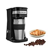 Mixpresso 2-In-1 Single Cup Coffee Maker & 14oz Travel Mug Combo | Portable & Lightweight Personal Drip Coffee Brewer & Tumbler Advanced Auto Shut Off Function & Reusable Eco-Friendly Filter