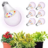 6 Pack Grow Light Bulbs, WEEGrow LED Grow Light Bulb A19, Full Spectrum Grow Light Bulb , Plant Light Bulb E26, 100W Equivalent 11W Grow Bulb Red & Blue, Grow Light for Indoor Plants, Seed Starting