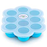 WeeSprout Silicone Baby Food Freezer Tray with Clip-on Lid by WeeSprout - Perfect Storage Container for Homemade Baby Food, Vegetable & Fruit Purees, and Breast Milk