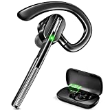 Dechoyecho Bluetooth Headset V5.1, Wireless Headset with Battery Display Charging Case, Bluetooth Earpiece with Noise Canceling Mic for Driving, Office and Business,Compatible with Cell Phone and PC