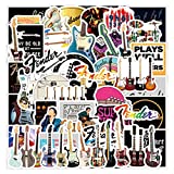 50 Pcs Guitar Stickers for Water Bottle, Vinyl Waterproof Decal for Travel Case Laptop Skateboard Computer Phone, Guitar Stickers Pack for Kids Teens (Guitar Sticker-50 Pieces)